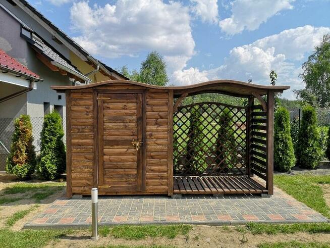 Drewutnia 1,9x1,1m z dach fala + domek 2x1,1m półbal