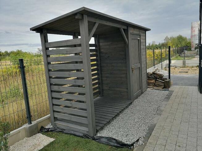 Drewutnia 2 x 1,1m + domek narzędziowy 2 x 1,1m dach prosty