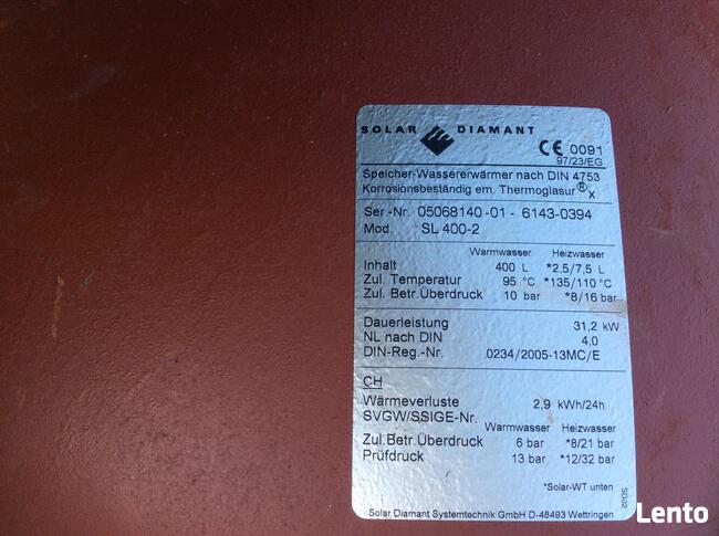 Zbiornik ciśnieniowy 400, 500 l