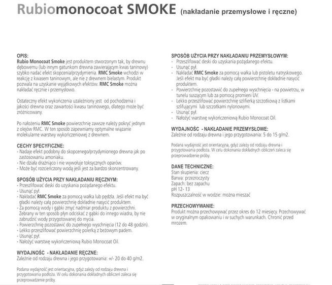 Rubio Monocoat RMC Smoke efekt wędzenia deski 0,1L