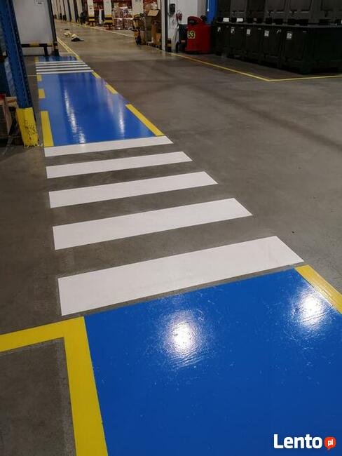 Malowanie linii, oznakowanie poziome w halach, magazynach