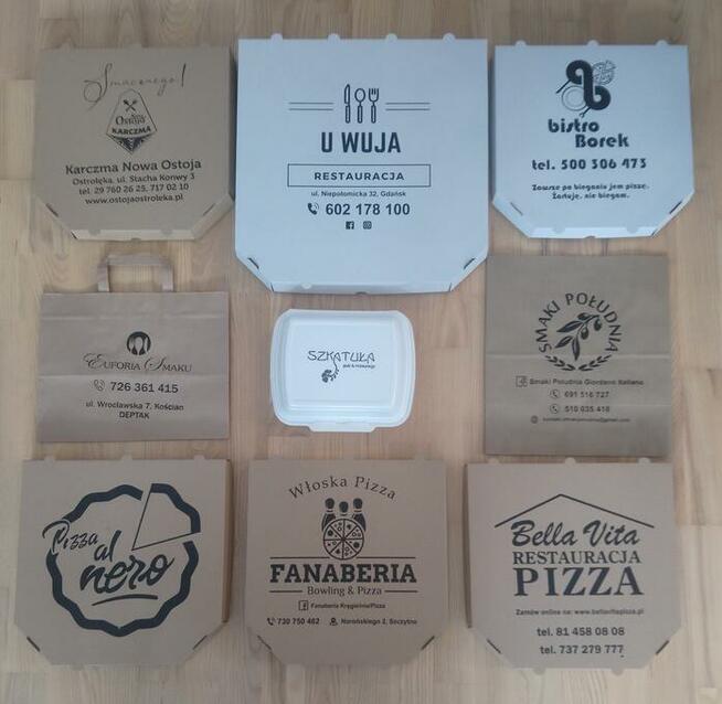 Kartony pudełka na pizzę z nadrukiem 100 sztuk 32x32