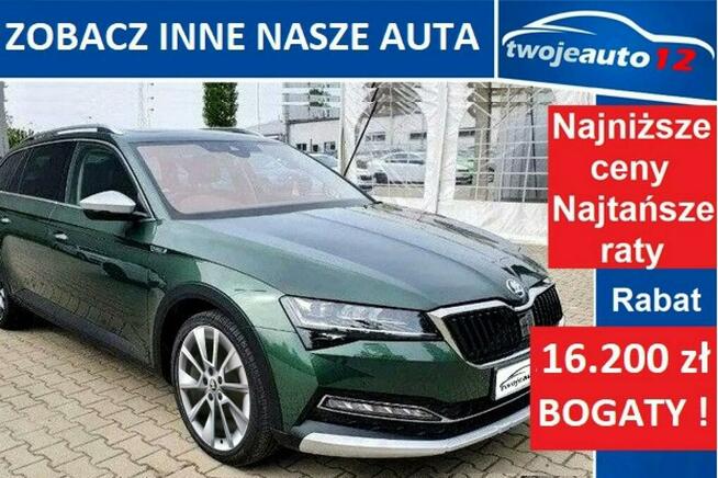 Škoda Superb Combi Scout 2.0 TDI 200KM DSG 4x4, Okno dachowe, CANTON, systemy