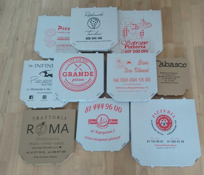 Kartony pudełka na pizzę z nadrukiem 100 sztuk 32x32