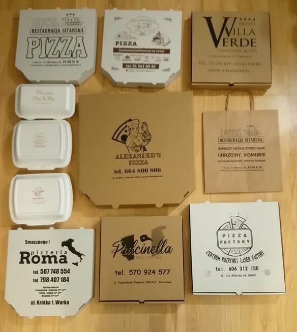 Kartony pudełka na pizzę z nadrukiem 100 sztuk 32x32