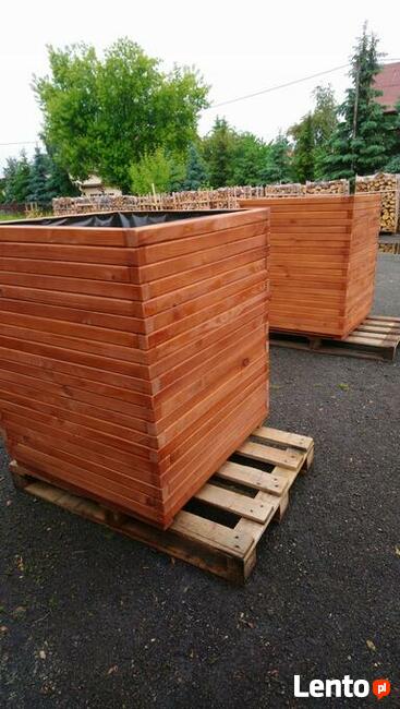 Donica ogrodowa drewniana 90/90/100 cm producent