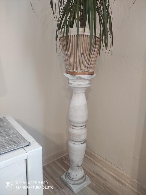 Kwietnik drewniany toczony podstawa dekoracji świecznik