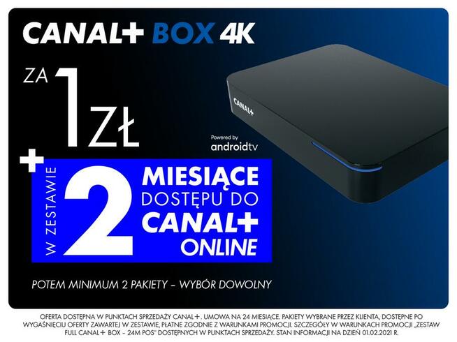Telewizja Canal+ przez internet lub satelitarna z boxem 4k