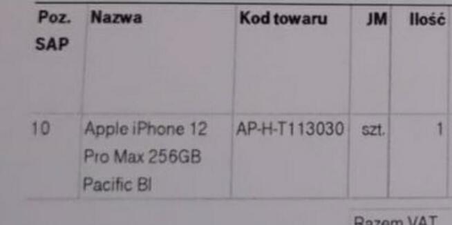 Nowy iphone 12pro max 256gb