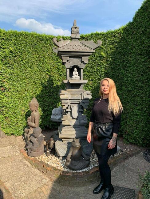 Płaskorzeźba do ogrodu Budda 120cm Ogrody w stylu orientalny