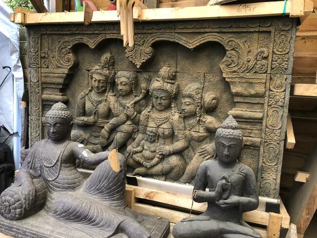 Płaskorzeźba do ogrodu w stylu orientalnym