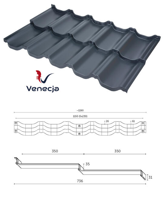 BLACHODACHÓWKA Modułowa VENECJA wenecja X-matt 50
