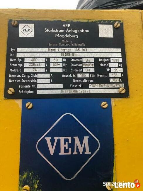 Agregat generator prądotwórczy 105 kVa