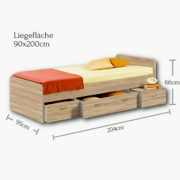 Młodzieżowe łóżko Boro z 3 szufladami