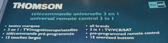 3 w 1 uniwersalny Pilot THOMSON ROC 400