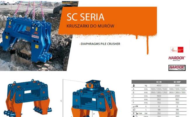 TREVIBENNE seria SC 45 kruszarka do murów KRUSZER HARDOX