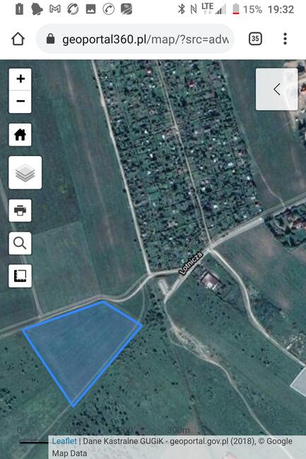 Działka o powierzchni 2,2013 ha Suwałki ulica Lotnicza