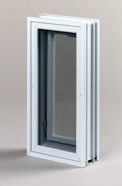 Okno wentylacyjne Went 1/2 do pustaków szklanych luksferów