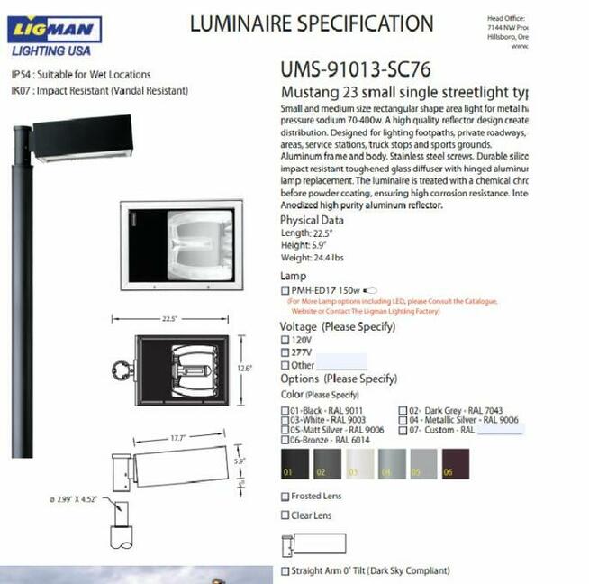 Oprawa Ligman zewnętrzna oświetleniowa metalohalogen