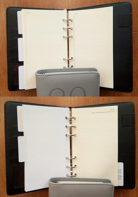 eleganckie czarne okładki planer organizer na gumkę