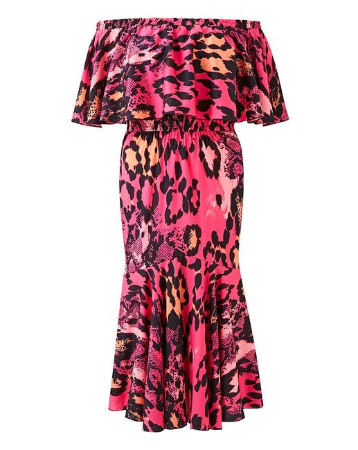 40 Sukienka hiszpanka przewiewna pink snake
