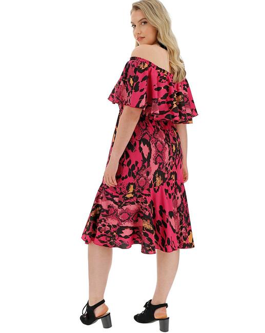 40 Sukienka hiszpanka przewiewna pink snake