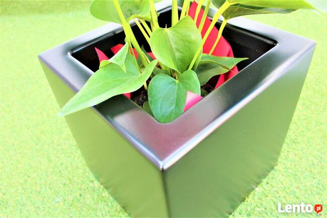 Donice aluminiowe, na wymiar, malowane