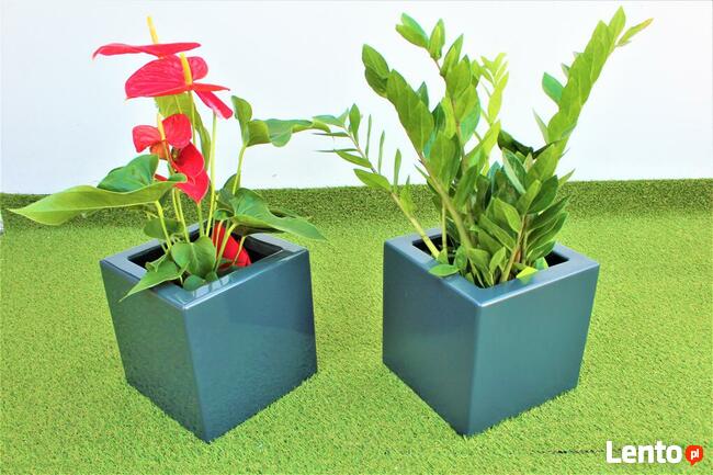 Donice aluminiowe, na wymiar, malowane