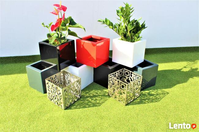 Donice aluminiowe, na wymiar, malowane