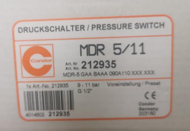 wyłącznik ciśnieniowy do sprężarki CONDOR MDR5/11 NOWY!!!