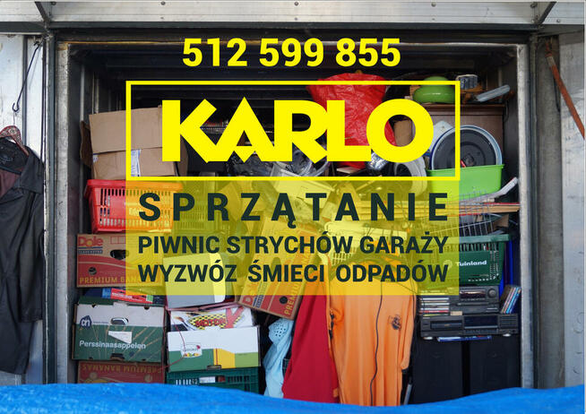 SPRZĄTANIE Piwnic Strychów Garaży WYWÓZ Odbiór Śmieci Odpady