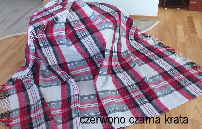 koc wełniany z wełny owczej wełana 100% polski narzuta pled