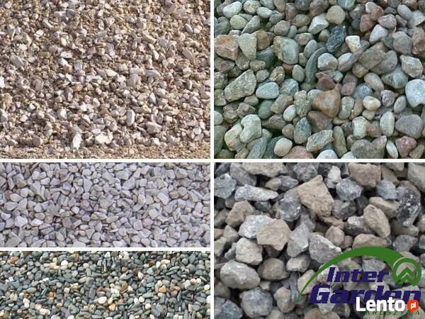 Dostawa Kruszyw ozdobnych, żwir, ziemia, kora sosnowa