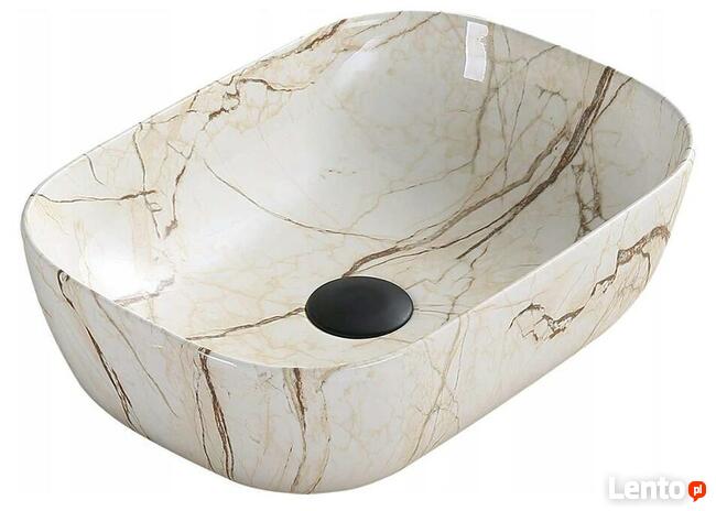 Umywalka nablatowa ceramiczna kamień marmur 45x32