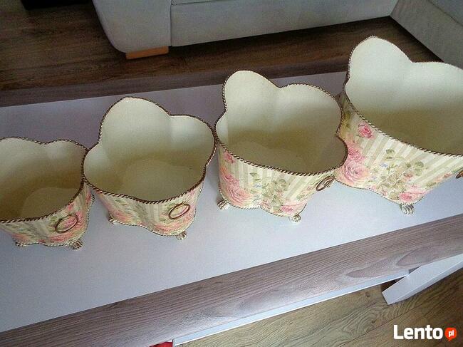 Wazony -osłonki kpl 4 szt w kolorze ecru