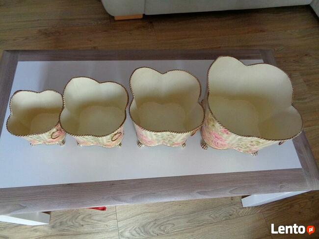 Wazony -osłonki kpl 4 szt w kolorze ecru