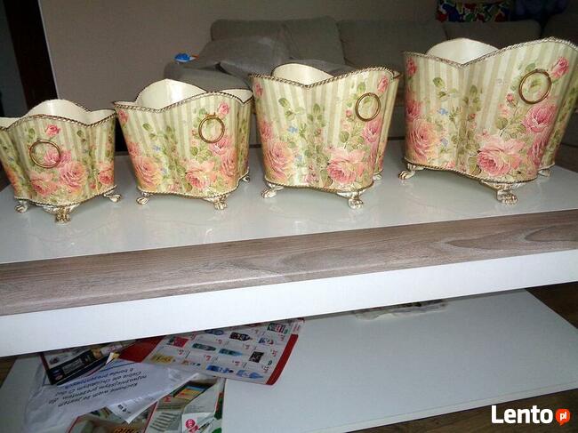 Wazony -osłonki kpl 4 szt w kolorze ecru