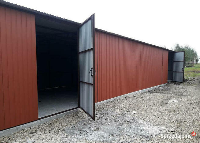 Garaż blaszany wiata na maszyny rolnicze konstrukcja profil