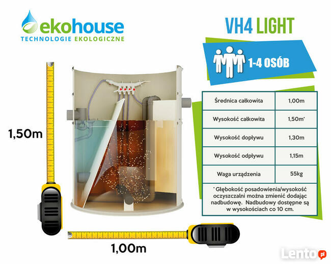 Przydomowa biologiczna oczyszczalnia ścieków VH4L 1-4 osób