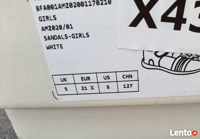 22 Sandałki dziewczęce 14cm białe skóra