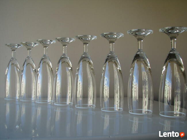 Lampki – kieliszki na wino z obwódką szampanówki 8 szt retro