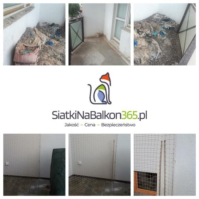 Siatka dla kota, na balkon, na ptaki montaż