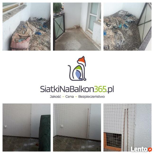 Siatka ochronna dla kota, na balkon, na ptaki montaż