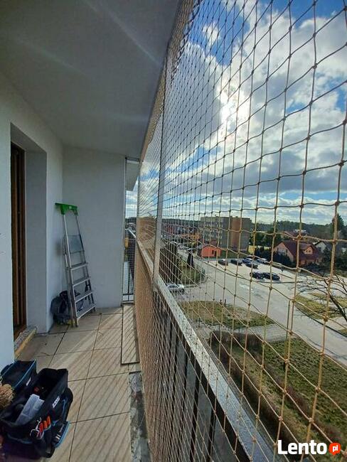 Siatka ochronna dla kota, na balkon, na ptaki montaż