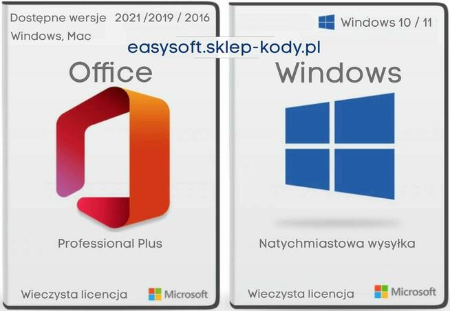 Klucz Office 2021 / 2019 / Klucz Windows 10 / Pro / Home