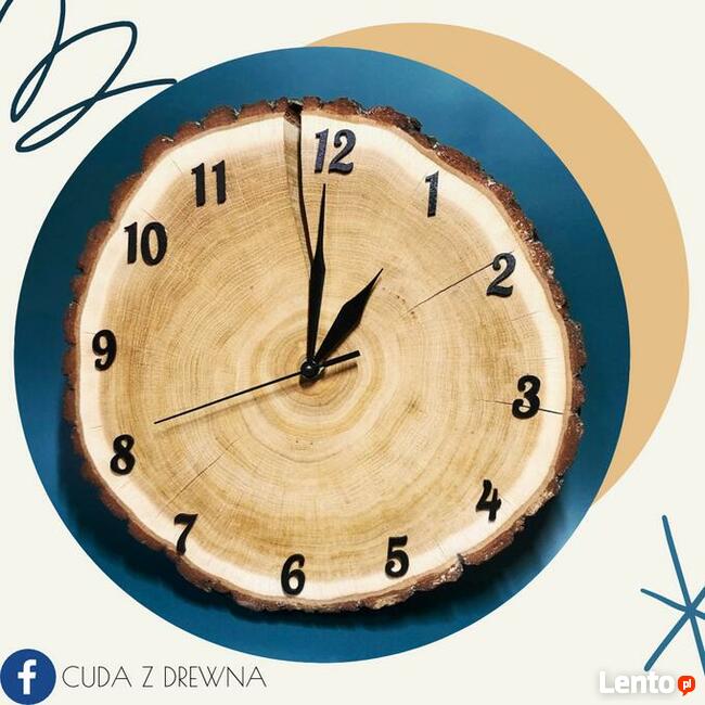 Drewniany zegar, pełna personalizacja 30,40 cm!