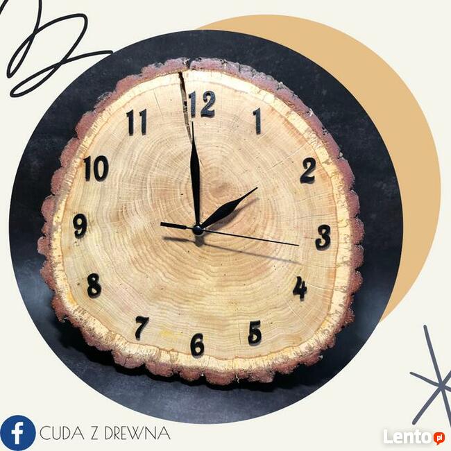 Drewniany zegar, pełna personalizacja 30,40 cm!
