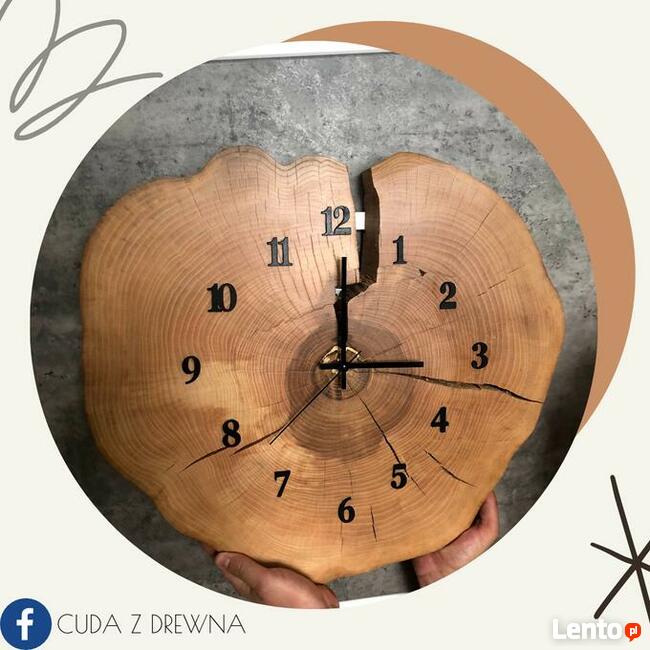 Drewniany zegar, pełna personalizacja 30,40 cm!