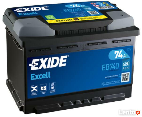 Akumulator Exide Excell 74Ah 680A EN EB740 PRAWY PLUS