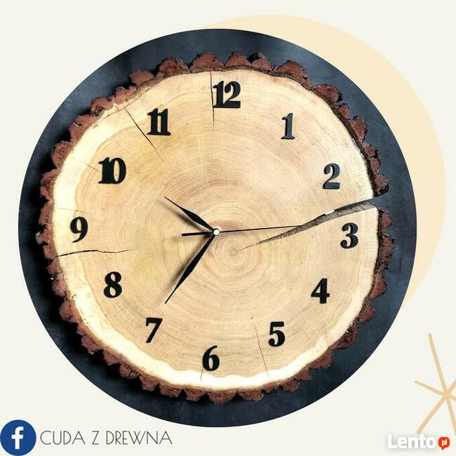 Drewniany zegar, pełna personalizacja 30,40 cm!
